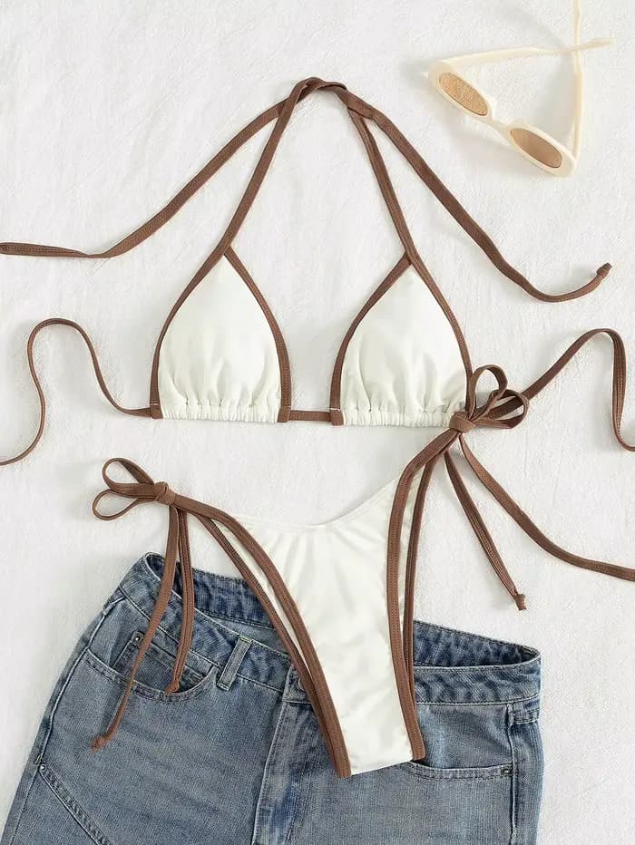 Sexy contraste couleur sépare Micro Bikini 2026 maillot de bain pour femme