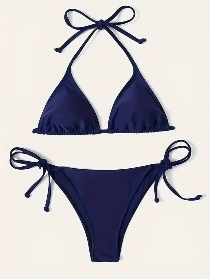 Maillots de bain string Bikini ensemble Sexy nouveau bleu marine
