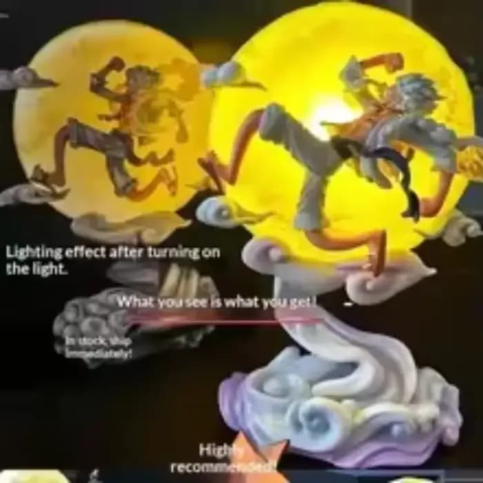 Figurine d'anime One Piece, Luffy Gear 5, volant vers la lune avec lumière lunaire, figurine d'action en PVC, décorations, jouets de collection