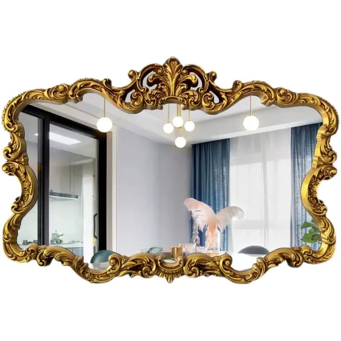 Miroir De maquillage De luxe nordique mural esthétique salle De bains or miroir De maquillage Vintage grand particulier De Cuerpo complet décoration De la maison