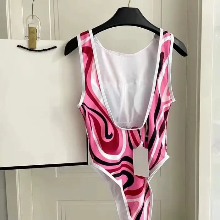 Ensemble de maillot de bain bikini sexy de créateur italien, écharpe rose classique pour femme, collection 2026