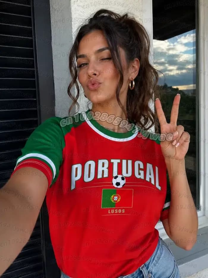 Maillot de supporter de football 2026 pour femmes et hommes, uniforme de majorettes Espagne Portugal CURACAD Colombie, T-shirt à manches courtes pour jeunes