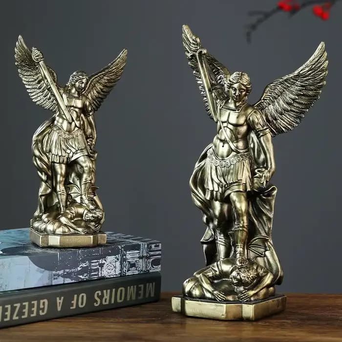 Statue de Saint-Michael pour la Protection de la maison, Sculpture de Saint catholique, idée cadeau chrétienne, décor en résine, figurine d'autel d'église, décoration de maison