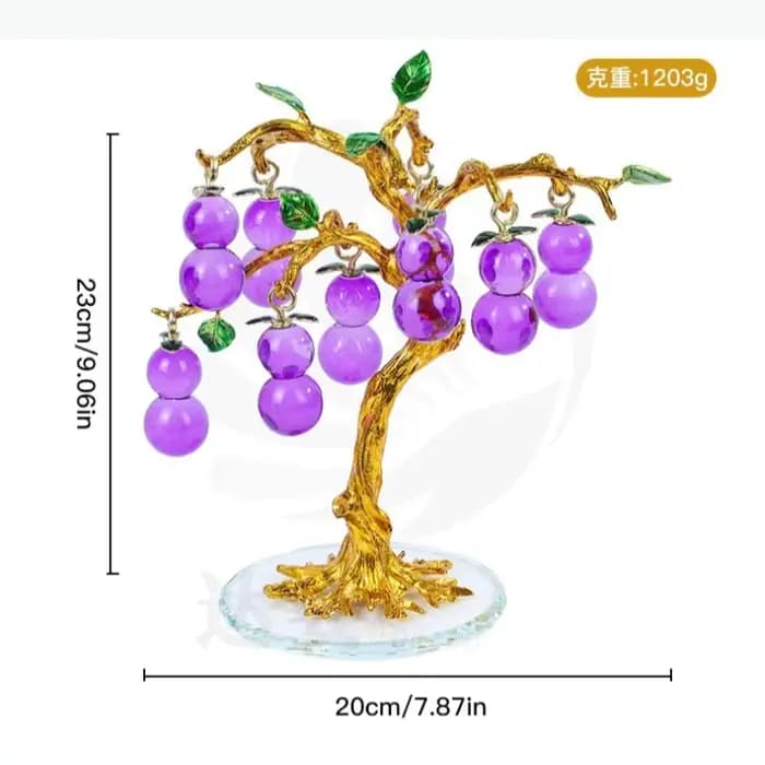 Ornement d'arbre fruitier en cristal, statue d'arbre à kaki, sculpture de fruits simulés, modèle, accessoires de décoration intérieure, artisanat, figurines