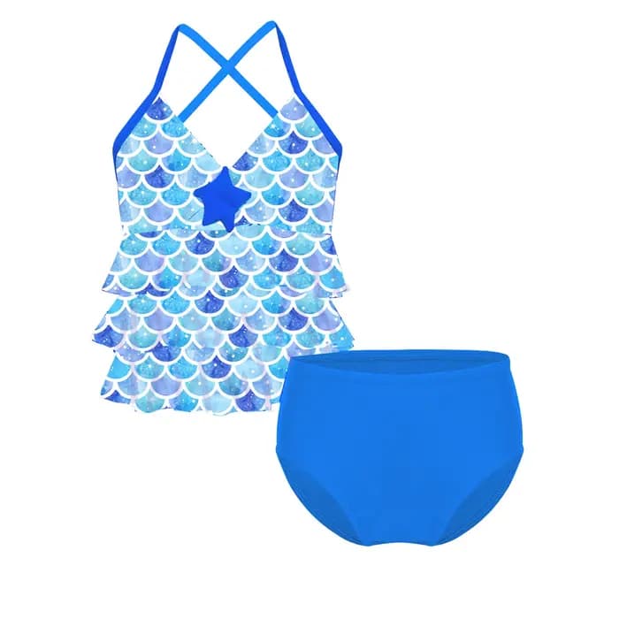 Maillot de bain sirène pour enfants, maillots de bain pour filles, maillots de bain pour enfants, bikini trempé, vêtements de plage d'été, ensembles de vacances, 2 pièces