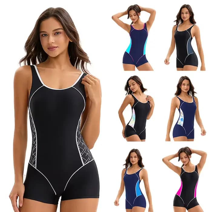 2025 maillots de bain une pièce maillot de bain femmes Boyleg maillots de bain pour femmes une pièce ventre contrôle maillot de bain sport Boyshorts maillots de bain