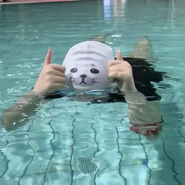 Bonnet de bain en silicone imperméable mignon, à séchage rapide, confortable, imprimé d'animaux amusants, pour la piscine