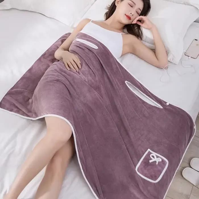 Femmes serviettes de bain douche épaissi peignoir filles portable 145*80 CM séchage rapide bain plage Spa peignoirs femmes serviette de bain