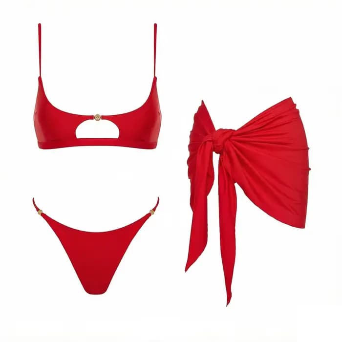 Nouveau 2026 Ensemble de 2 micro bikinis sexy pour femmes, maillot de bain avec chaîne, tenue de plage brésilienne