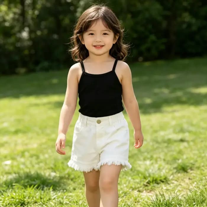 Shorts en jean pour filles, été 2026, 1-7 ans, jeans courts pour enfants, couleur unie, vêtements confortables et tendance, style coréen