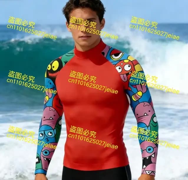 Maillot de bain Rashguard à manches longues pour hommes
