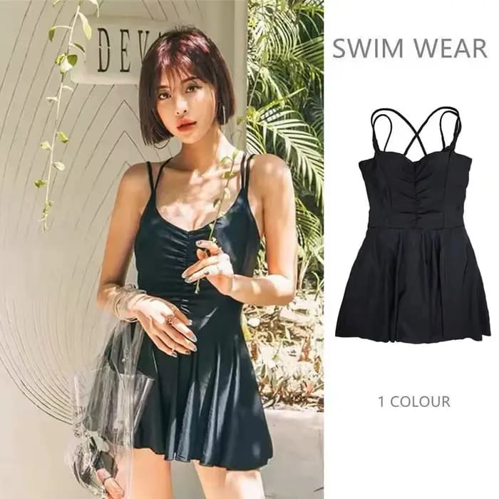 Mode une pièce maillot de bain femmes coréen nouveau Style jupe conservatrice minceur