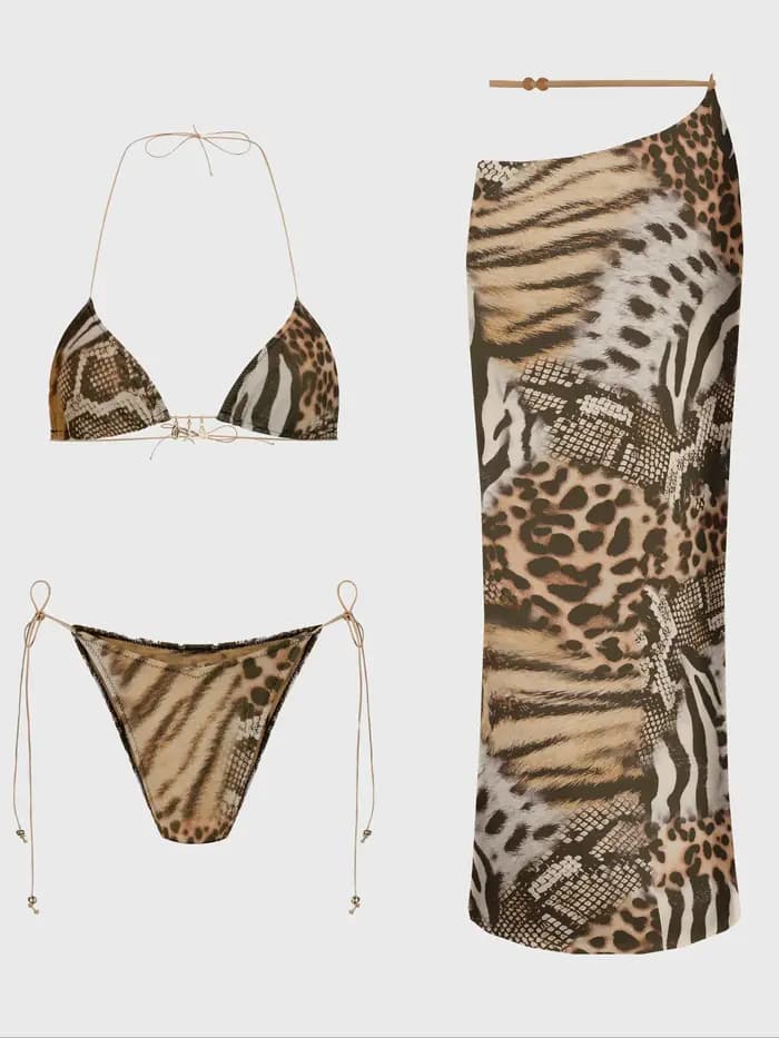 Sexy Bikini avec jupe maillot de bain brésilien