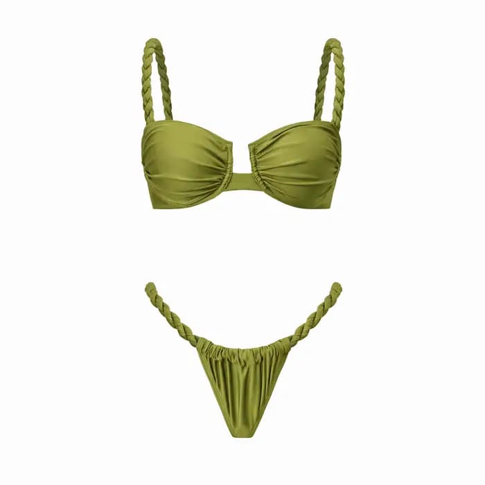 Maillot de bain bikini sexy tressé avec jupe