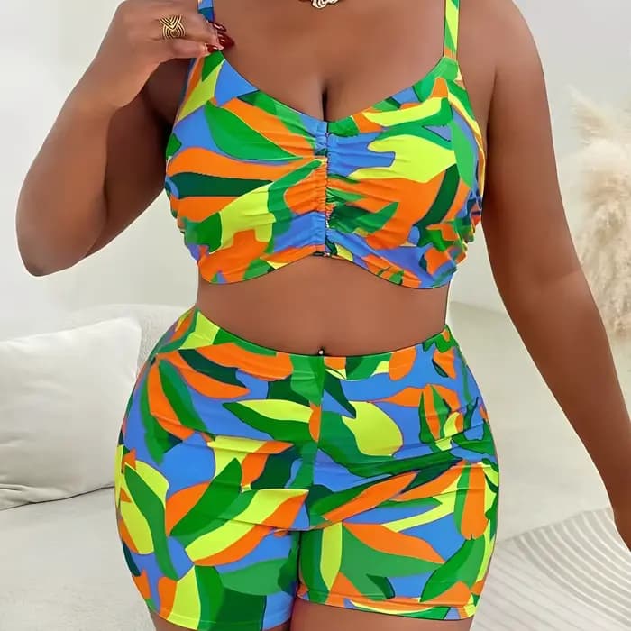Maillot de bain grande taille 2026 pour femme, bikini taille haute et kimono, ensemble 3 pièces, pour la baignade, 4XL