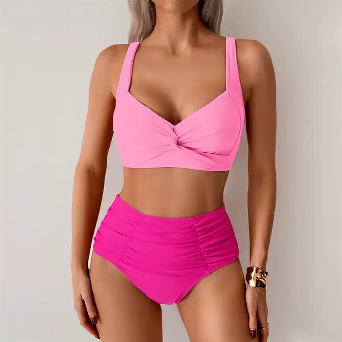 Taille haute femme deux pièces maillot de bain