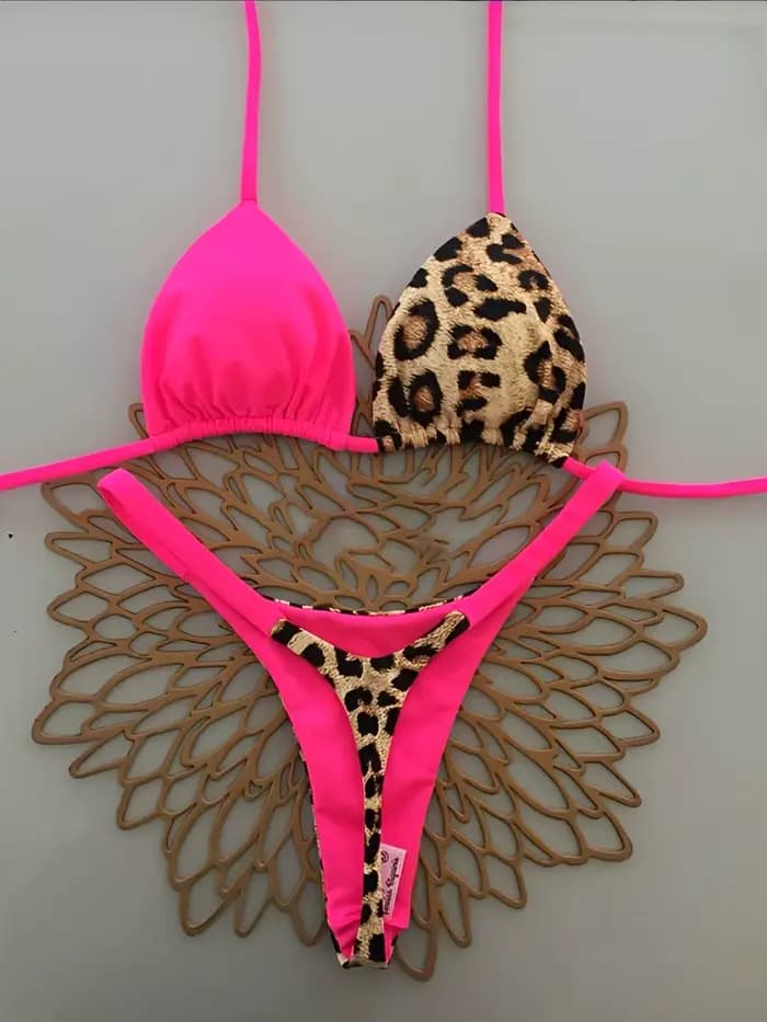 Maillot de bain Trikini imprimé string 2026 rembourré pour femme, maillot de bain brésilien sexy, tenue de bain féminine