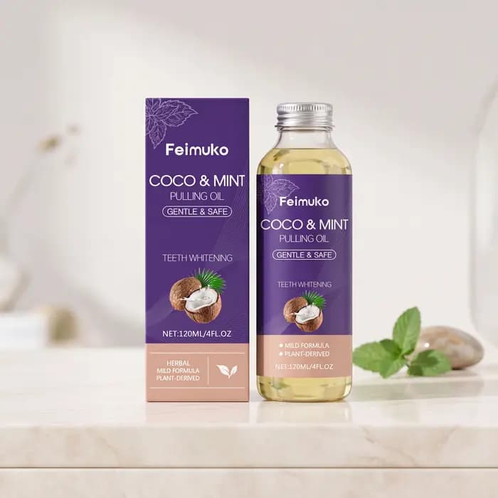 Bain de bouche à l'huile de coco et menthe, élimine les résidus buccaux, élimine les odeurs buccales, haleine fraîche longue durée, bain de bouche non irritant