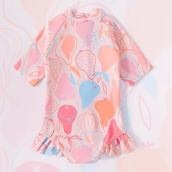 Maillot de bain une pièce à manches courtes pour filles