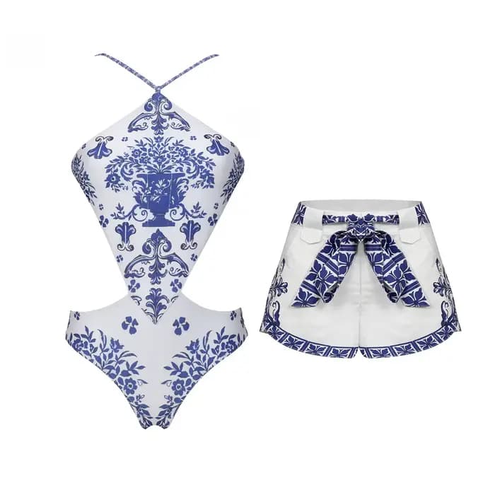 Maillot de bain une pièce rétro 2 pièces pour femme