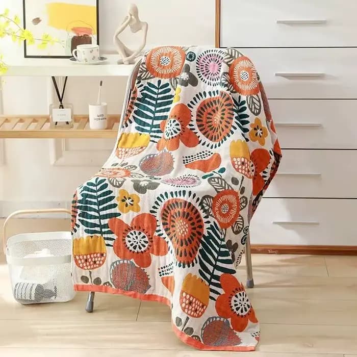 Serviette de bain en gaze de coton absorbante et douce pour adulte