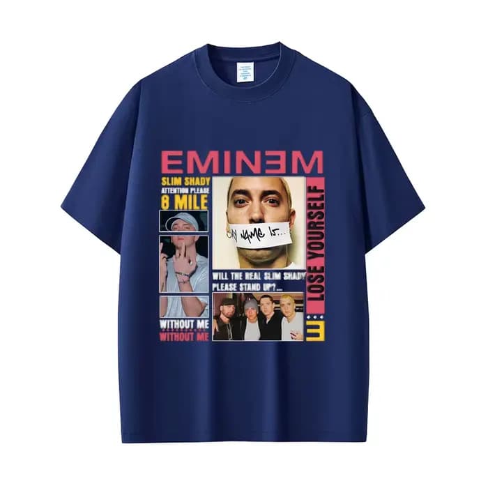 Rappeur Eminem Slim Shady Pop musique T-shirt vêtements pour hommes Vintage Streetwear hommes femmes Hip Hop mode manches courtes hauts T-shirt