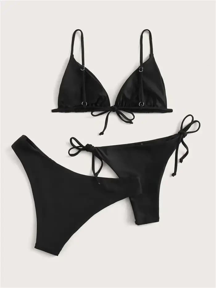 Bikini noir extrême maillot de bain Triangle Sexy String maillots