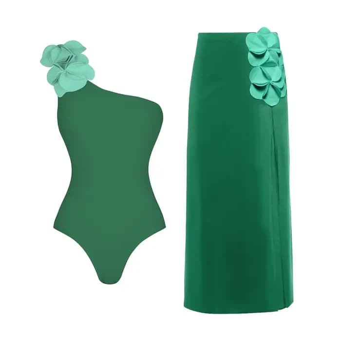 Nouveau Maillot de Bain Une Pièce Rétro 2026 avec Jupe et Bretelles Imprimé Floral pour Femme