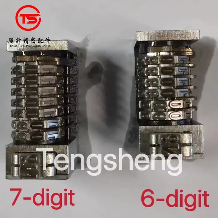 Machine de numérotation entièrement en acier, 7 chiffres, 6 chiffres, 4x8, avec 2 bits coulables, numérateur zéro réglable, offset
