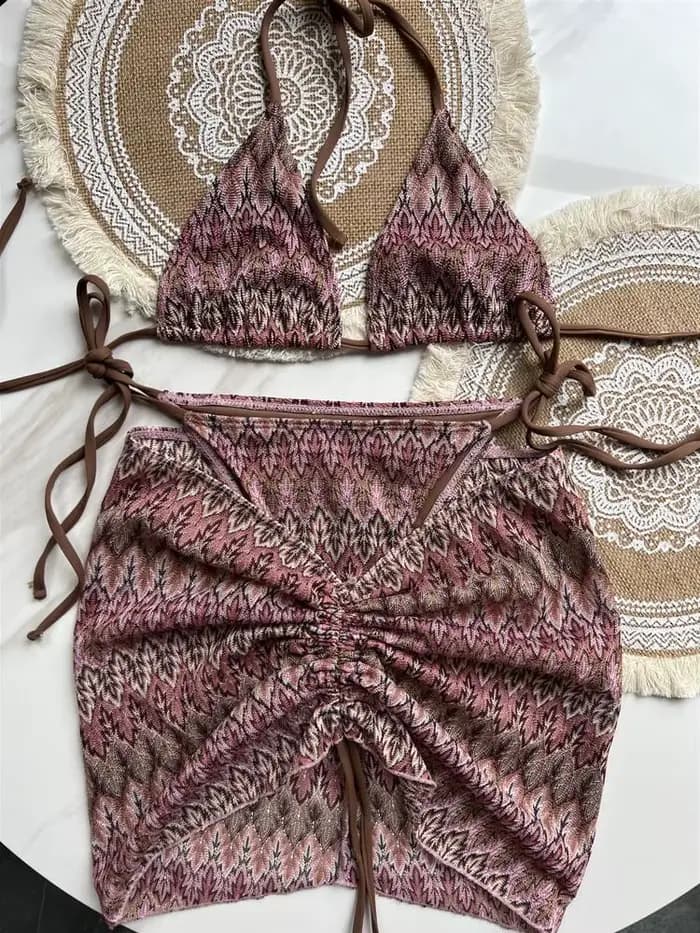 Ensemble de Bikini tricoté à la mode pour filles douces et épicées