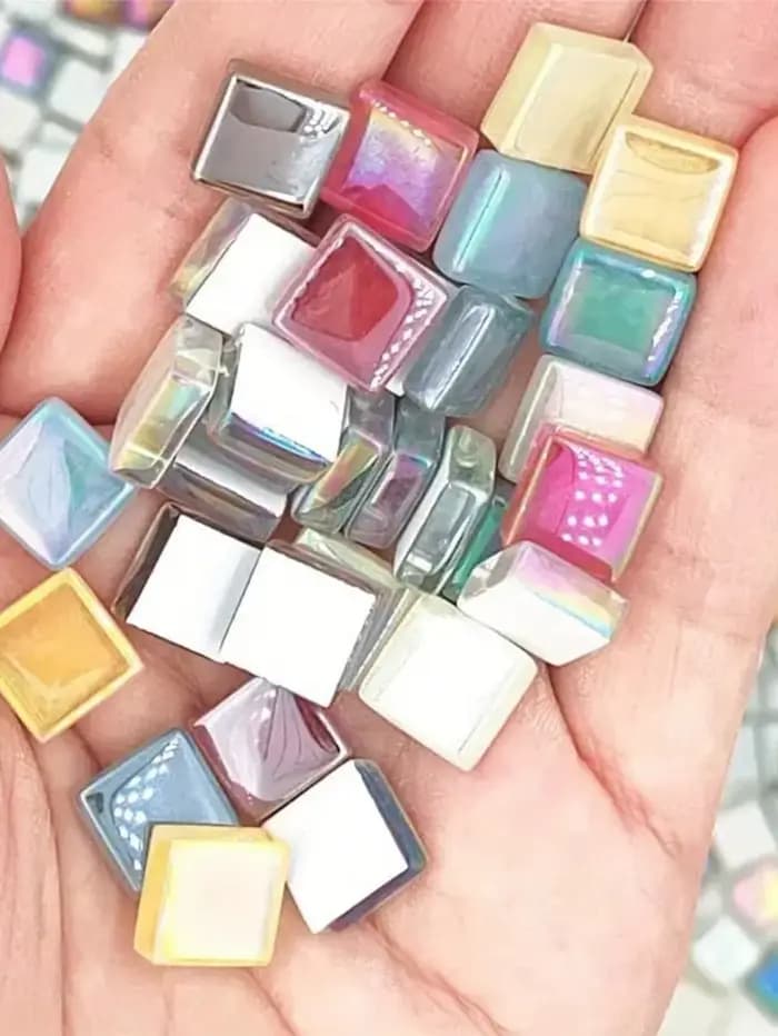 Carreaux de mosaïque en verre arc-en-ciel, 100 pièces, pour bricolage, artisanat et projets faits à la main, matériaux créatifs en cristal, pierre d'art