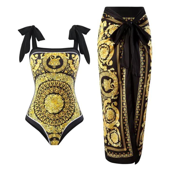Offre spéciale de la saison nouveau maillot de bain une pièce rétro femmes conservateur crème solaire jupe printemps