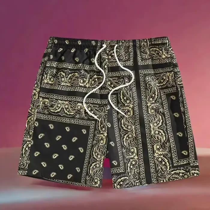 Shorts de plage à motif Paisley pour hommes et femmes, shorts de bain décontractés avec cordon de serrage, bas de tenue d'été, pantalons courts hawaïens