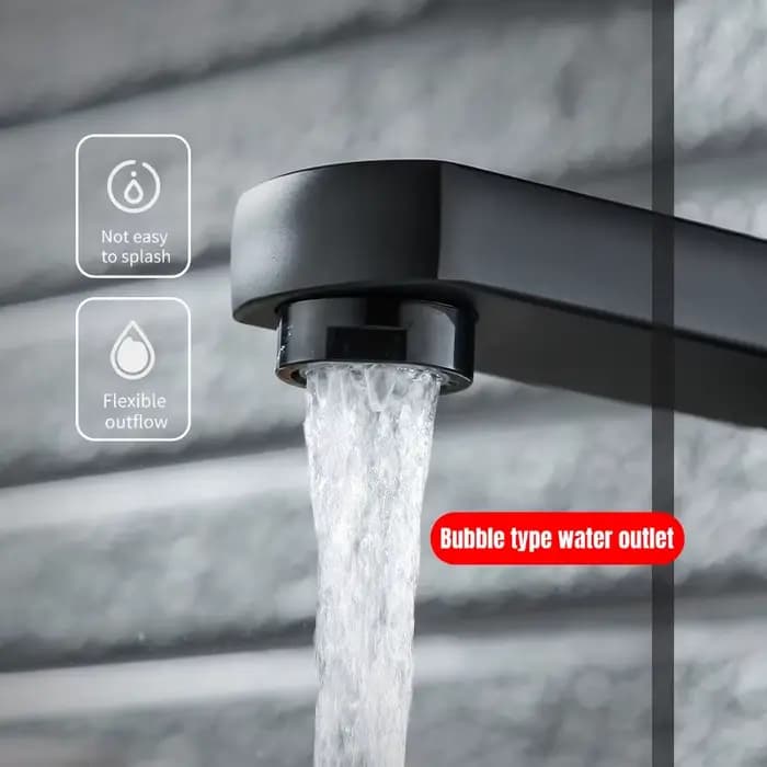 Robinet de lavabo noir pour salle de bain, mitigeur ABS chaud et froid, robinet de cuisine à poser sur comptoir