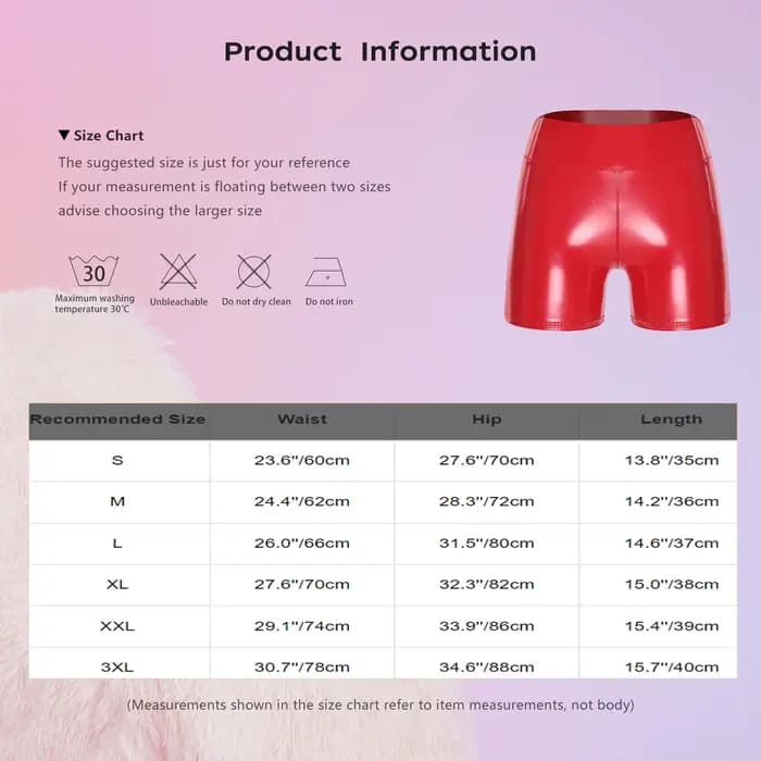 Shorts en PU effet mouillé pour femme