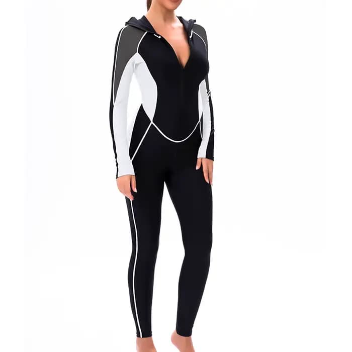 Femmes corps complet musulman Burkini maillot de bain une pièce à capuche Hijab fermeture éclair modeste maillot de bain islamique couverture complète maillot de bain conservateur