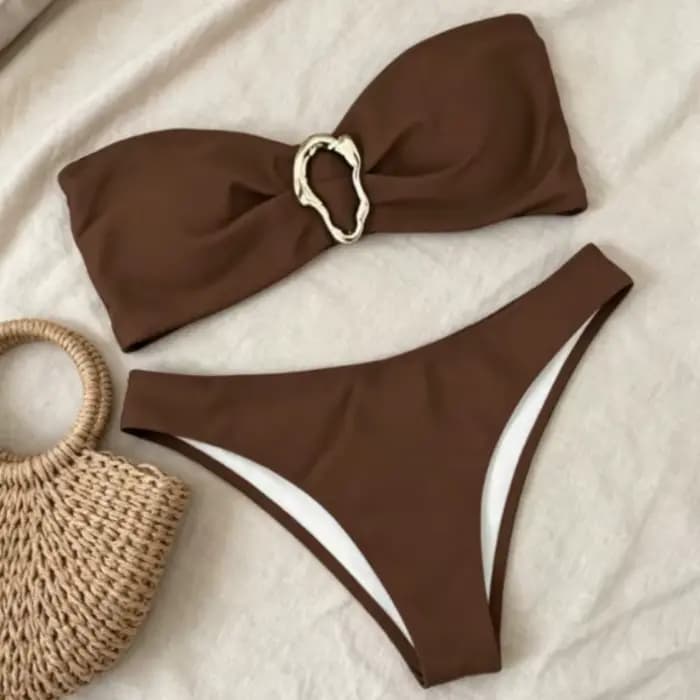 Ensemble bikini bandeau push-up sexy pour femme