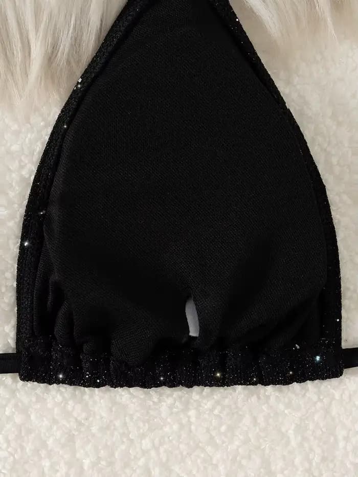 Brillant scintillant licou à bretelles Bikini 2025 coupe haute Bikinis femme maillot de bain femmes maillots