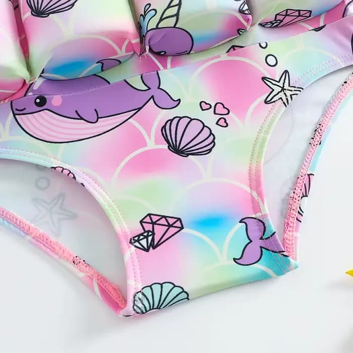 Maillot de bain une pièce avec bonnet pour bébé fille
