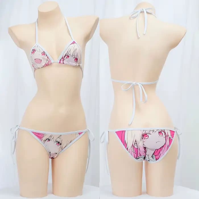 Mignon Bikini 2025 femmes Anime fille imprimer maillot de bain Sexy fendu