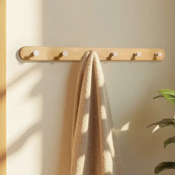 Porte-serviettes mural moderne en bois, patère à vêtements en bois de hêtre massif pour entrée, chambre, cuisine, salle de bain
