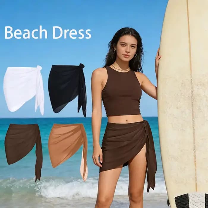 Jupe paréo légère en mousseline unie pour femme
