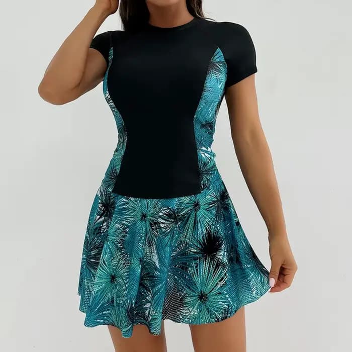 Été imprimé maillot de bain avec jupe