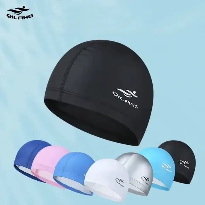 Bonnet de bain adulte imperméable Pu unisexe couleur unie piscine casquette de plongée cheveux longs protection des