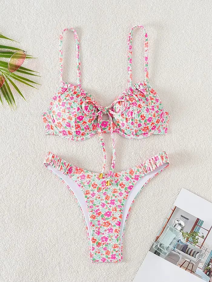 Maillot de bain imprimé fleuri Biquinis brésiliens