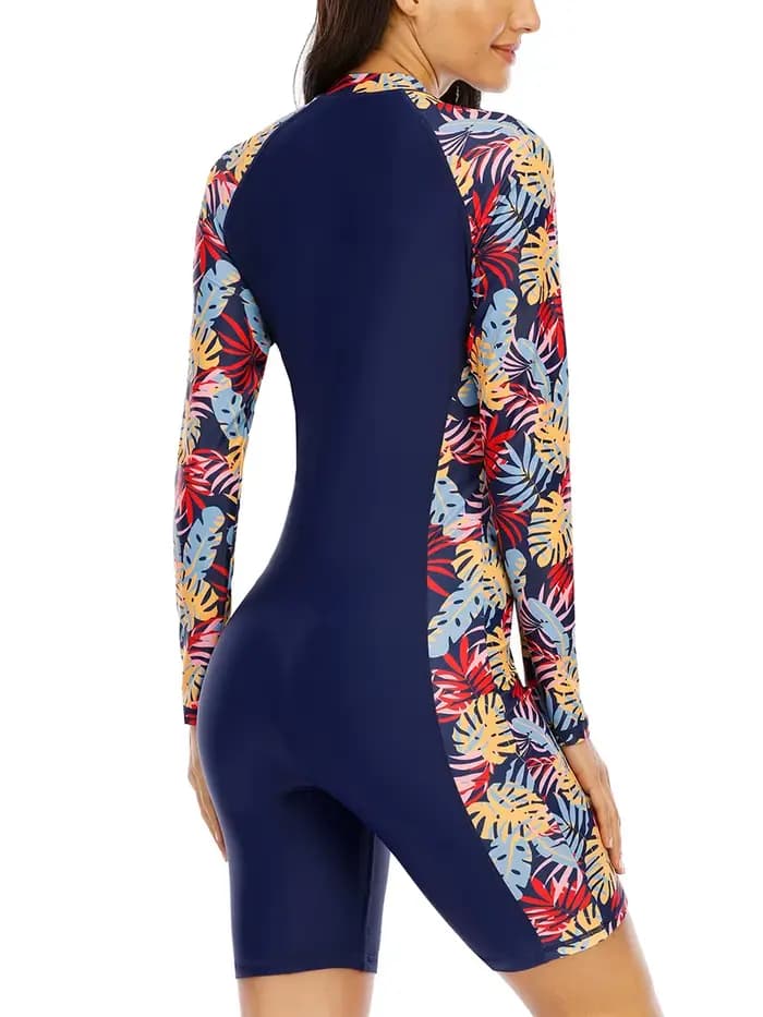 Maillot de bain une pièce pour femmes, maillot de bain à manches courtes/longues, UPF 50, fermeture éclair sur le devant, combinaison de Surf (sans soutien-gorge intégré)