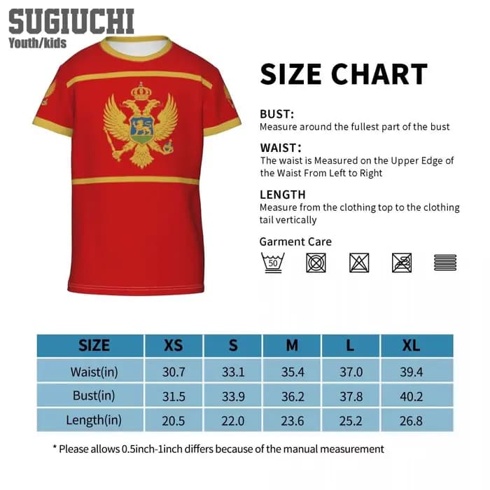 T-shirts 3D avec emblème du drapeau du Monténégro, nom personnalisé, pour enfants, jeunes garçons/filles, cadeau pour les fans de football