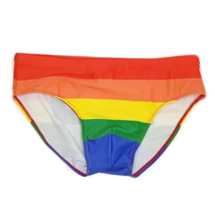 Maillot de bain arc-en-ciel Sexy pour hommes, culotte de sport, maillot de bain, Bikini, drapeau Gay, sous-vêtements de plage, de Surf