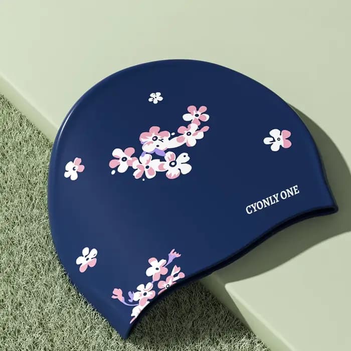 Bonnet de bain élégant en silicone pour femme – Conception confortable, durable et protectrice des cheveux