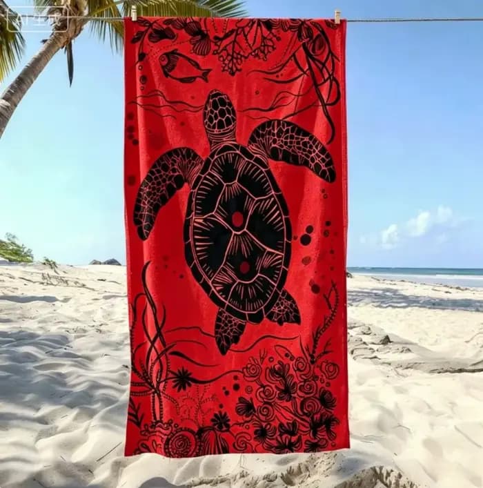 Serviette de plage en microfibre Turtle Sea Line